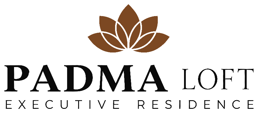 Lockup Padma Loft dengan lotus copper dan tulisan hitam
